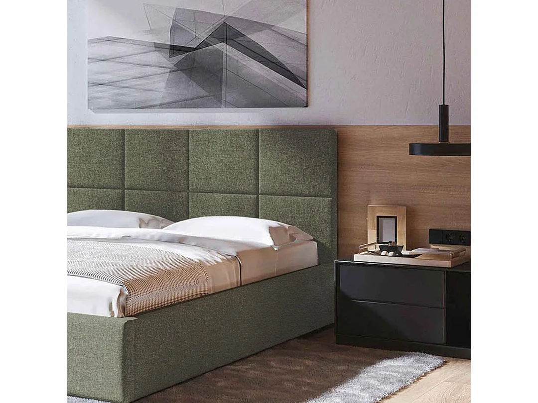 Lit Mesonica Bufo, carrés vert 180x200