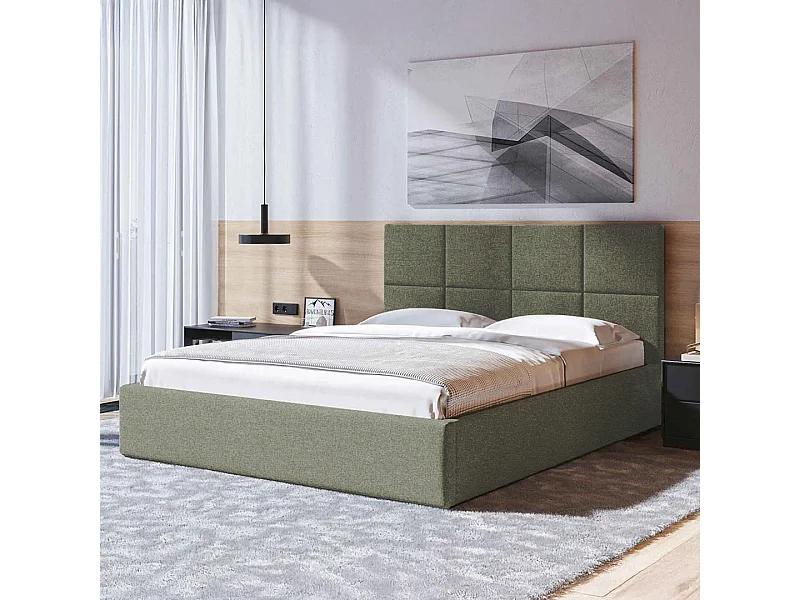 Lit Mesonica Bufo, carrés vert 160x200