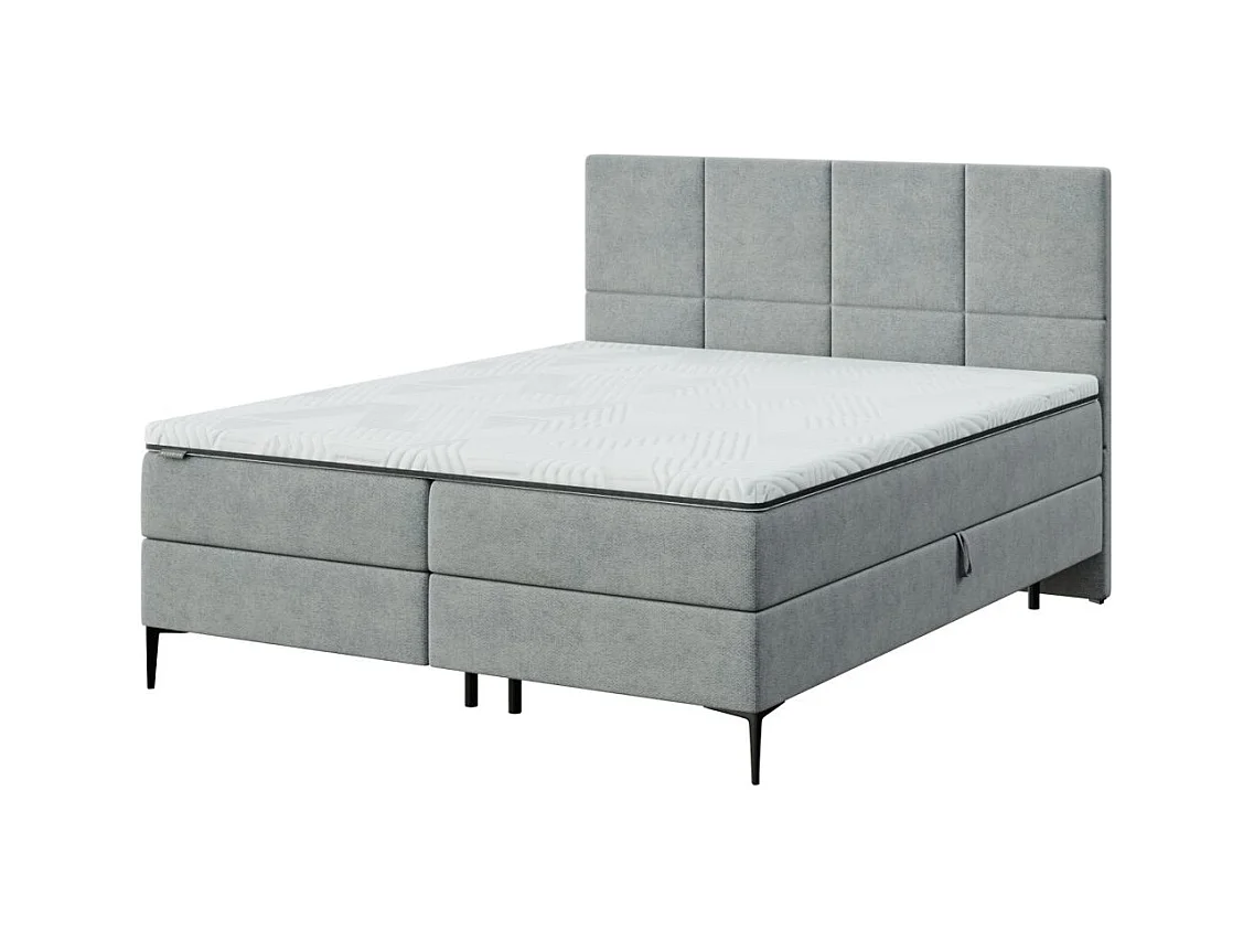 Mesonica Bufo Lit Continental, carrés gris 180x200, Surmatelas 180x200 h: 5 cm
