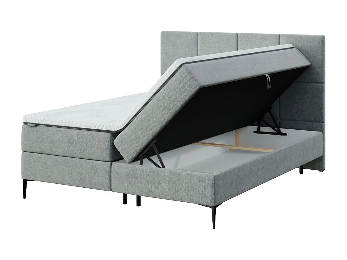 Mesonica Bufo Lit Continental, carrés gris 180x200, Surmatelas 180x200 h: 5 cm