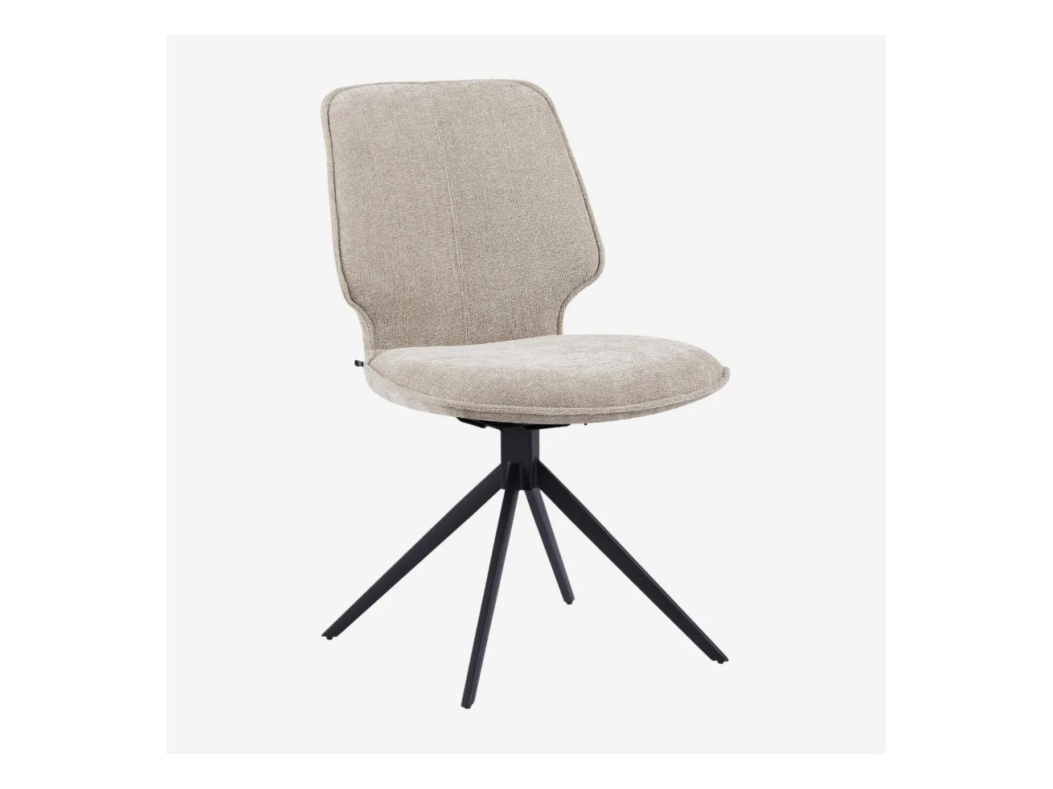Habitat - Lot de 2 chaises pivotantes en tissu chenille et métal noir - Beige sable - Vince