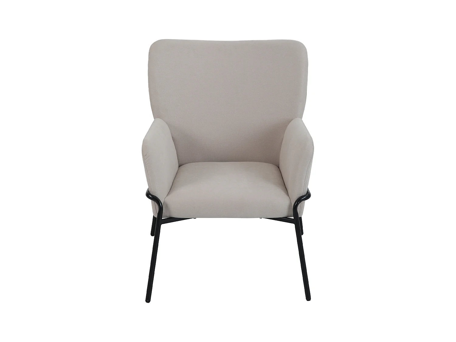 Fauteuil lounge SVITA FREIA moderne avec accoudoirs, chaise cocktail rembourrée beige