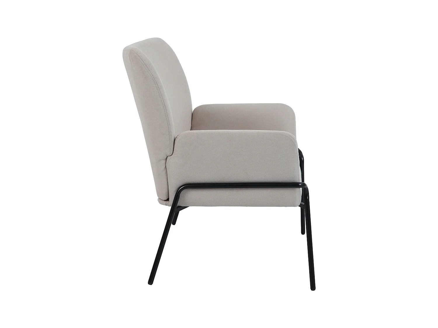 Fauteuil lounge SVITA FREIA moderne avec accoudoirs, chaise cocktail rembourrée beige