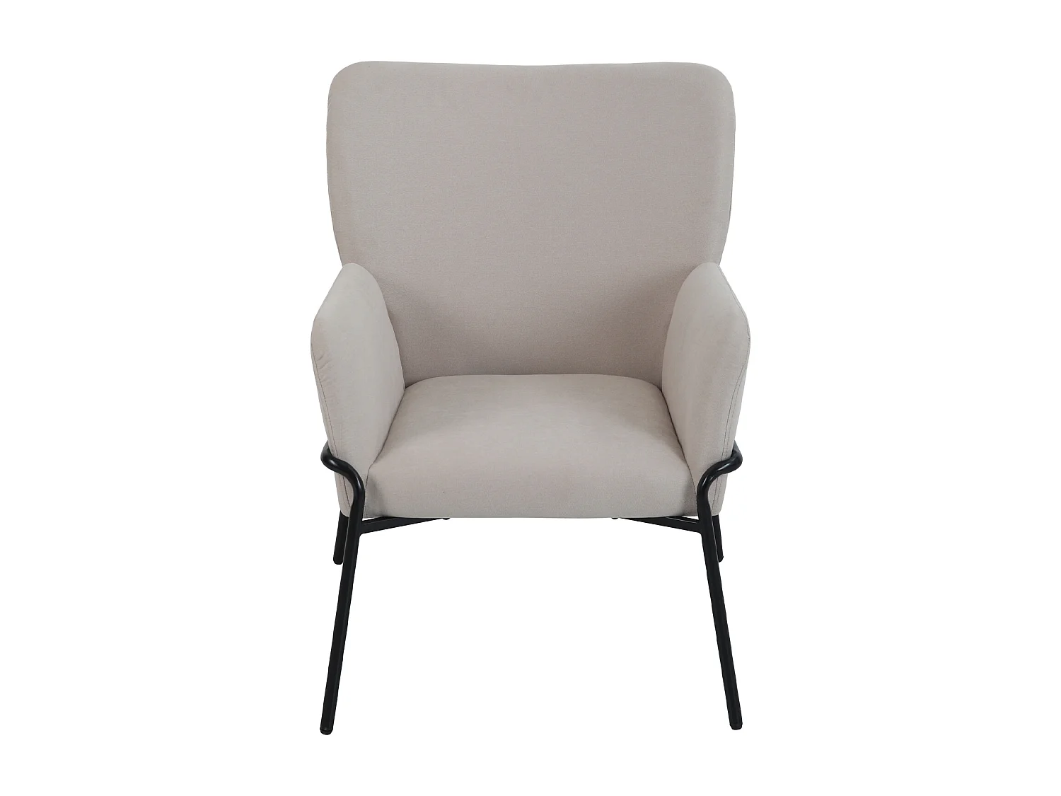 Fauteuil lounge SVITA FREIA moderne avec accoudoirs, chaise cocktail rembourrée beige