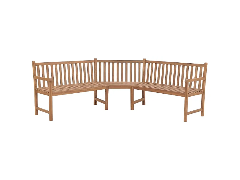 Banc d'angle de jardin 185x185x90 cm Bois de teck solide