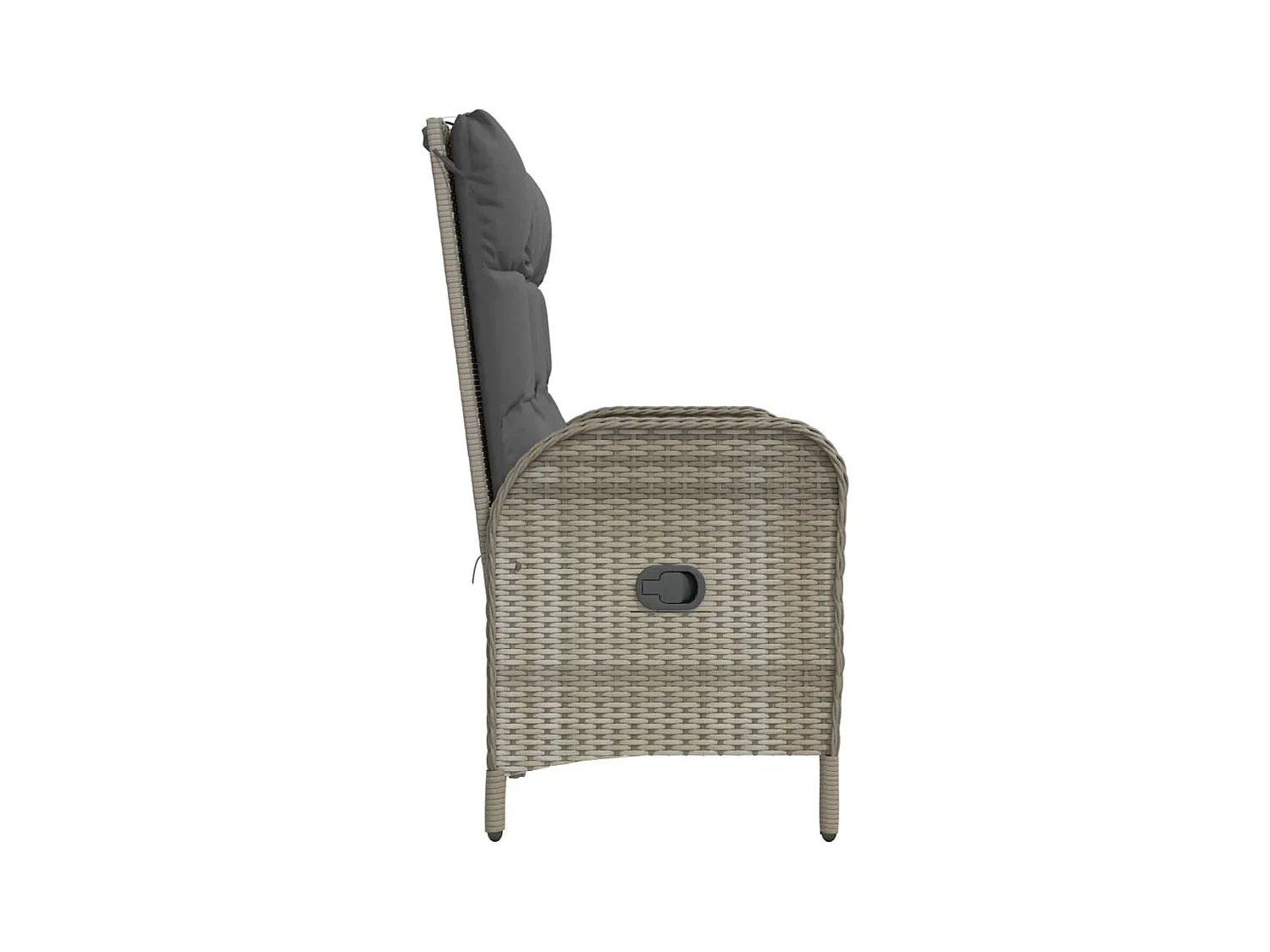 Banc de jardin inclinable avec coussins 107 cm Poly rotin Gris