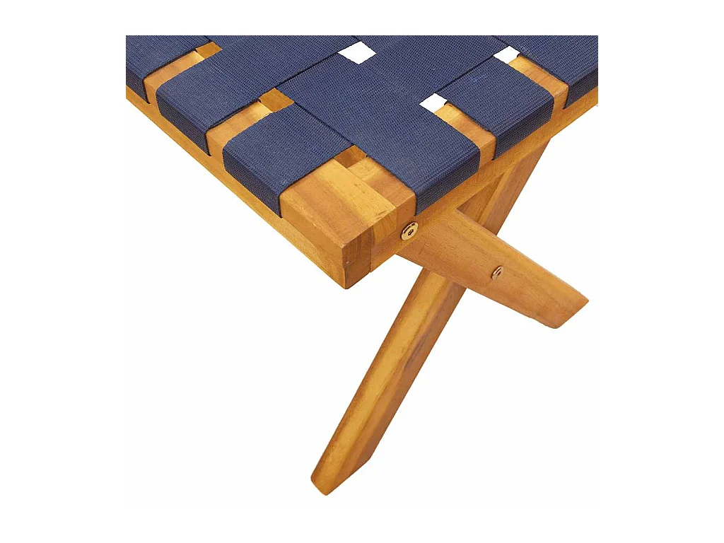 Banc de jardin bleu foncé bois massif d'acacia et tissu