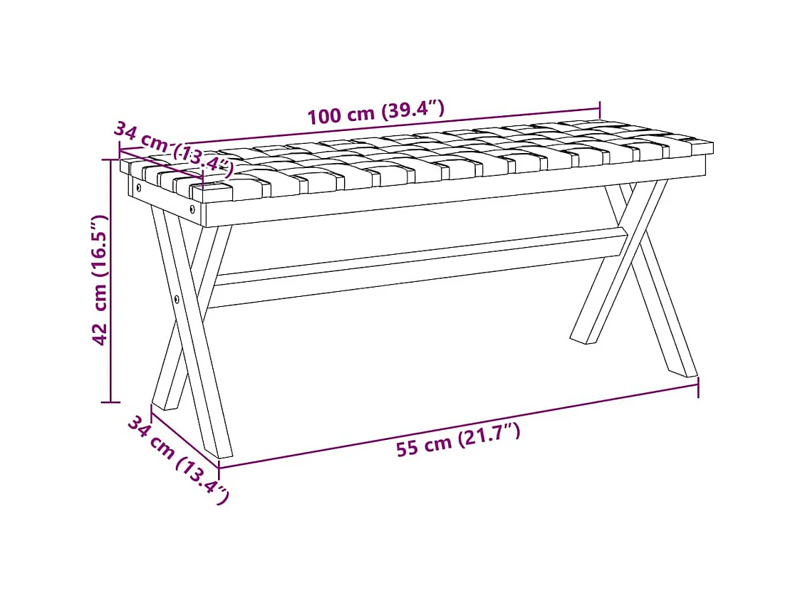 Banc de jardin bleu foncé bois massif d'acacia et tissu