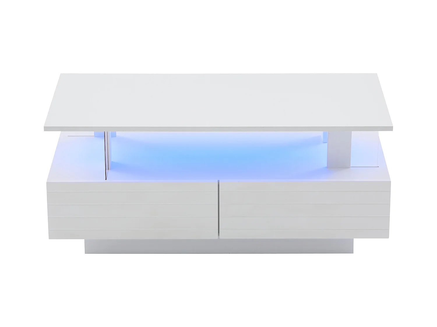 Salontafel 100x50x42 cm - met LED-verlichting - met opbergfunctie - met 2 lades - wit