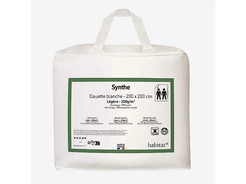 Habitat - Couette légère en synthétique  - 200 gr/m² - 200 x 200 cm - Synthe