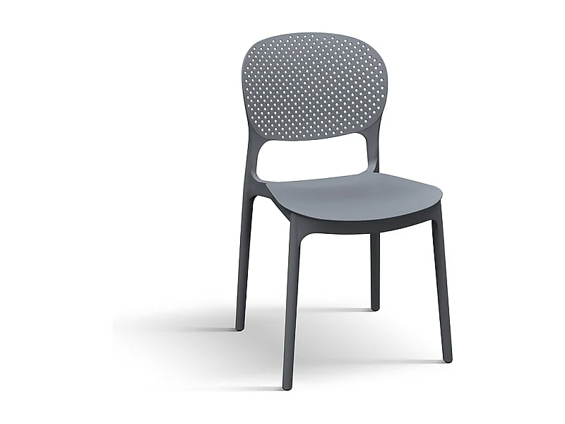 Sedia Anita Grigio set da 4 sedie in polipropilene