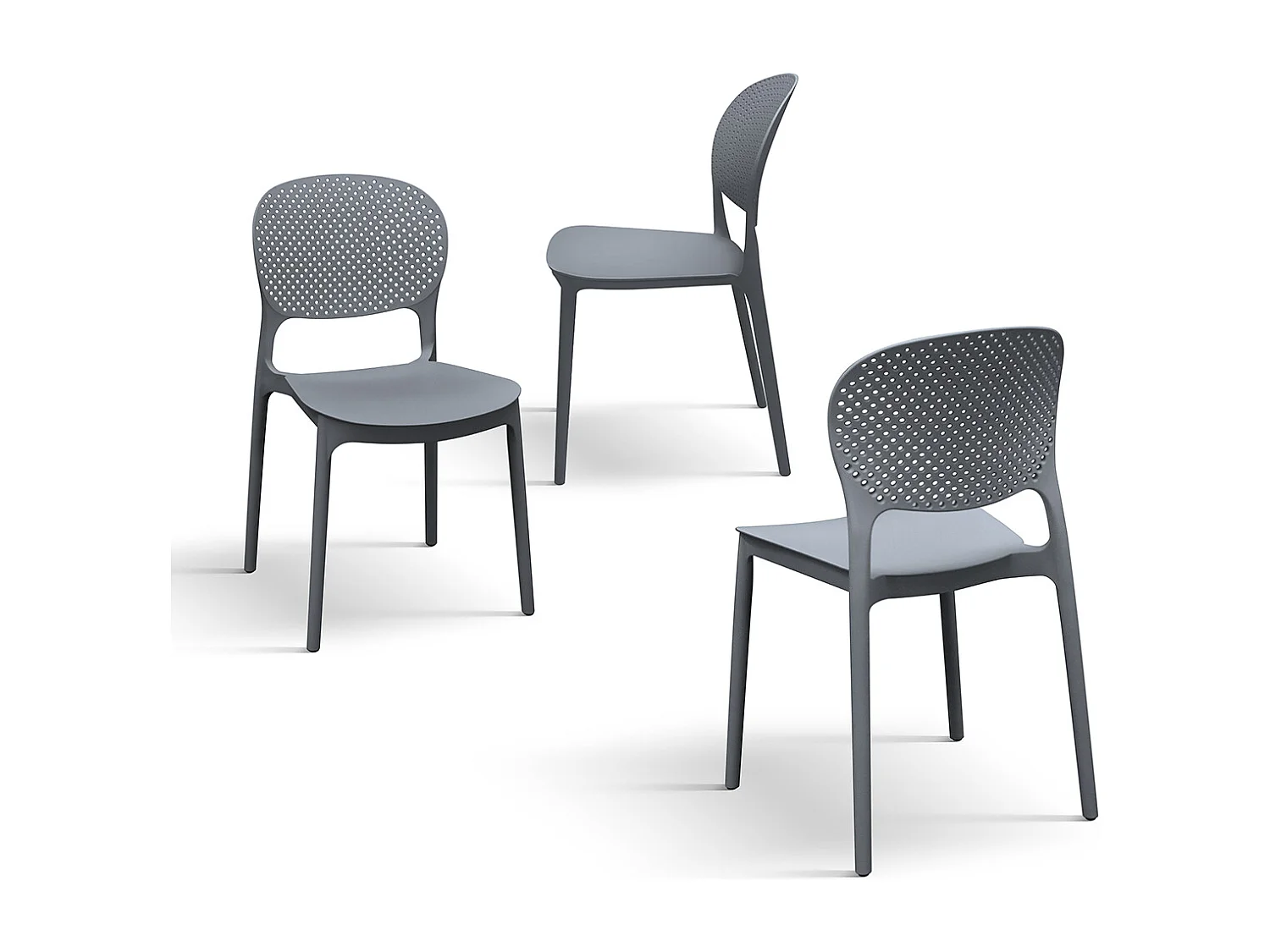 Sedia Anita Grigio set da 4 sedie in polipropilene