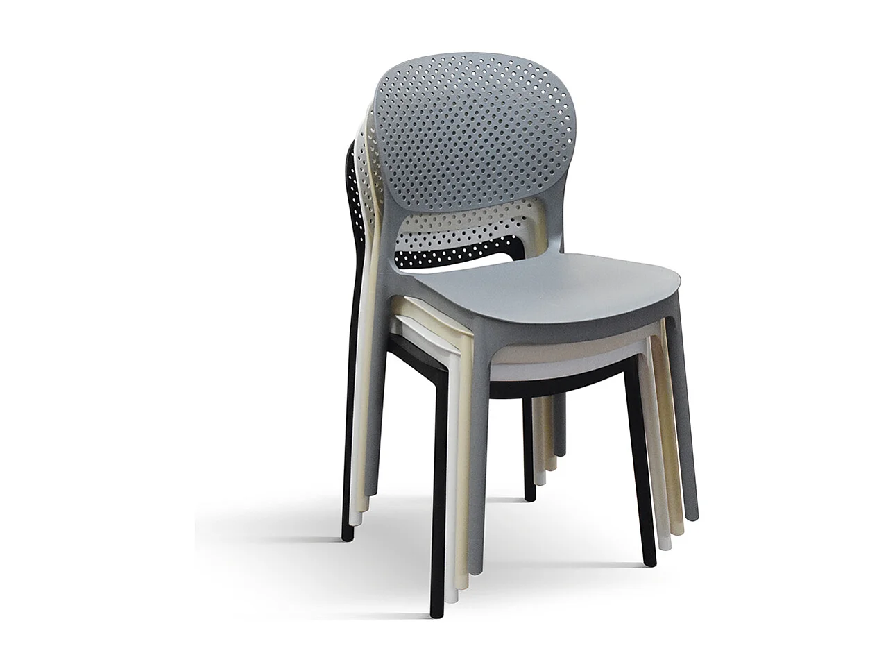 Sedia Anita Grigio set da 4 sedie in polipropilene