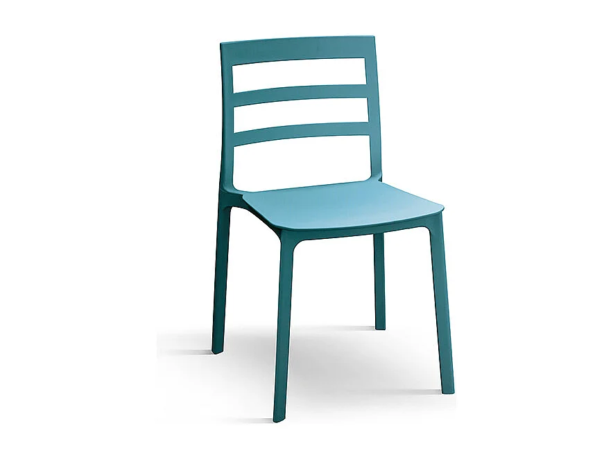 Sedia Luca set da 4 sedie blu in polipropilene