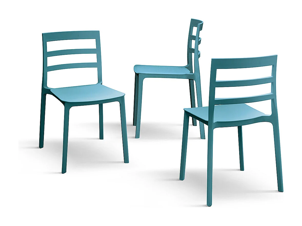 Sedia Luca set da 4 sedie blu in polipropilene