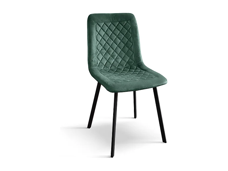 Sedia Arianna set da 4 sedie verde in velluto e gambe in metallo