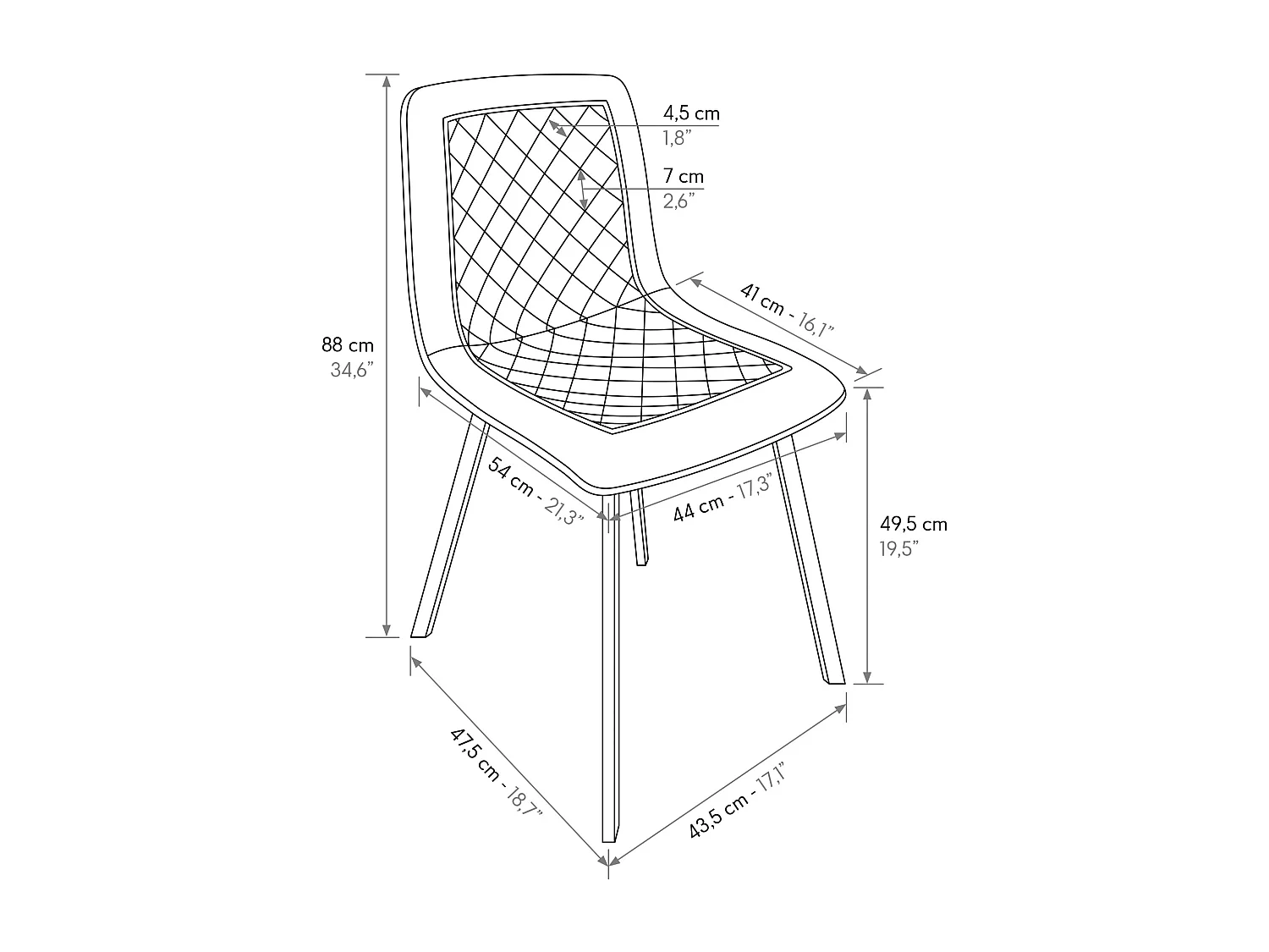 Sedia Arianna set da 4 sedie verde in velluto e gambe in metallo
