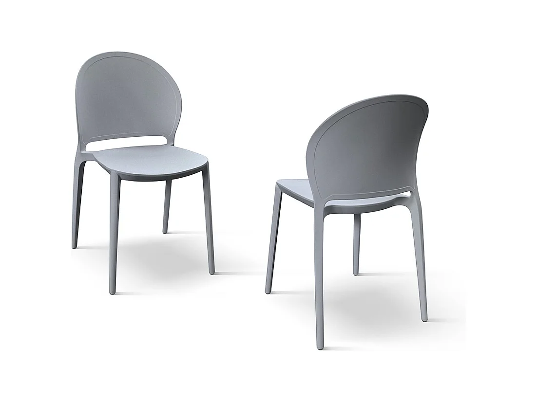 Sedia Stefania set da 4 sedie grigio in polipropilene