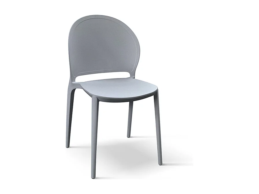 Sedia Stefania set da 4 sedie grigio in polipropilene