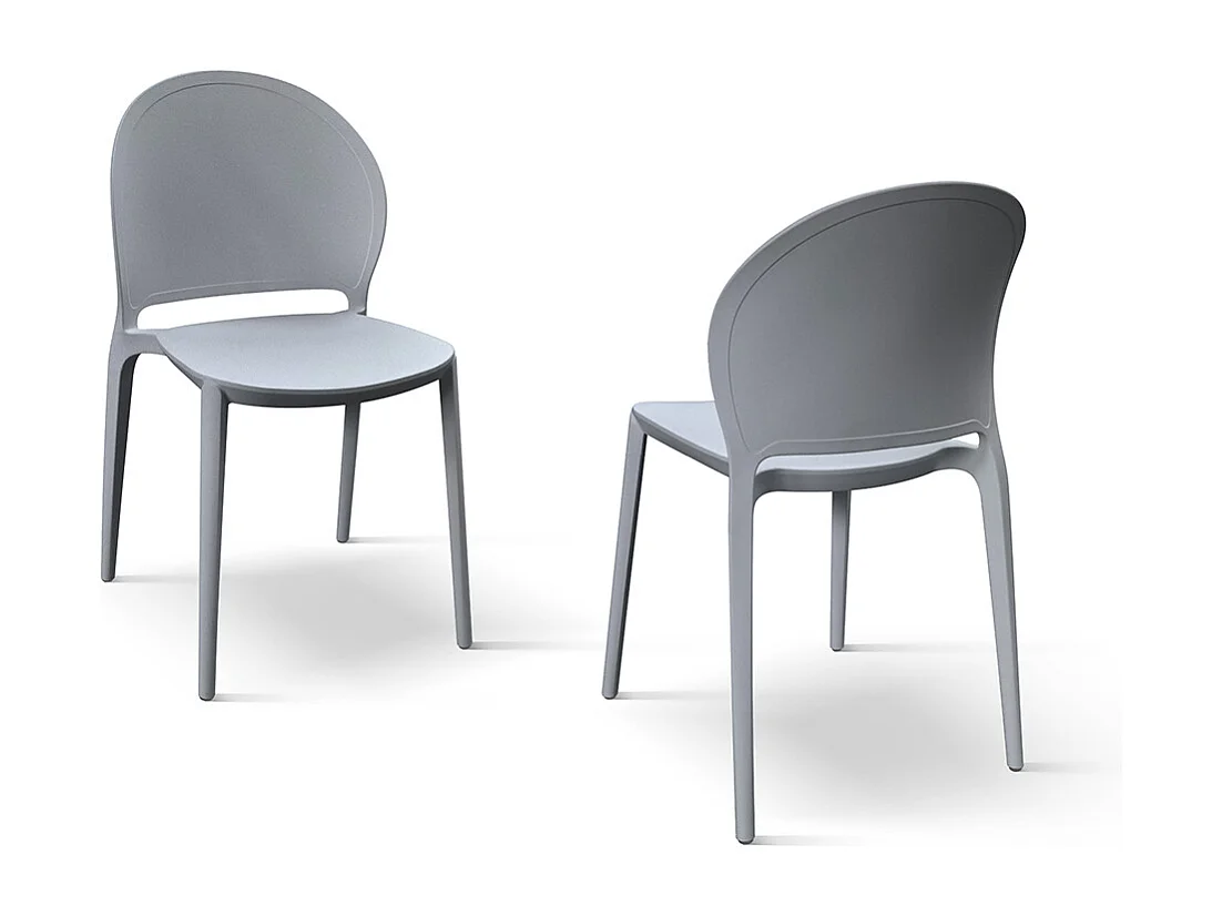 Sedia Stefania set da 4 sedie grigio in polipropilene
