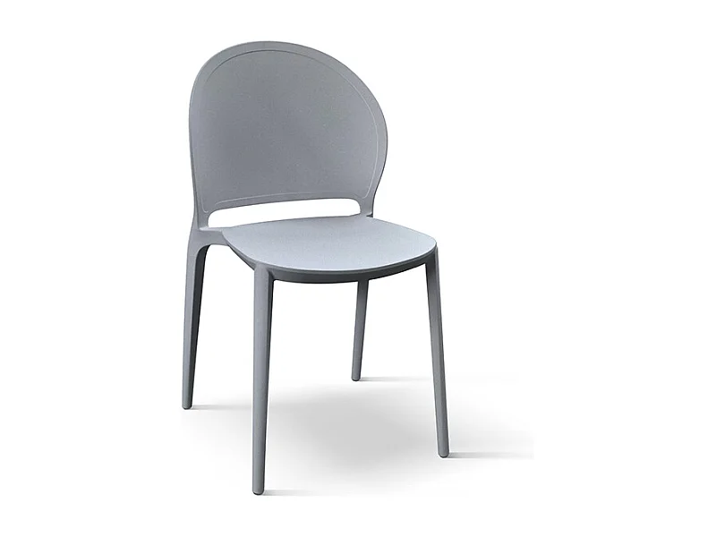 Sedia Stefania set da 4 sedie grigio in polipropilene