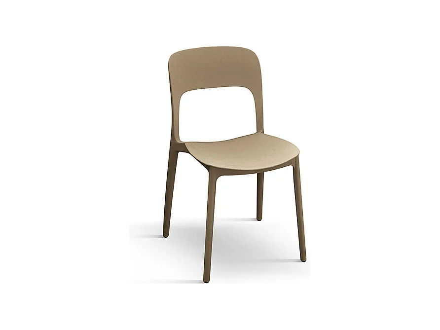 Sedia Luana set da 4 sedie tortora in polipropilene