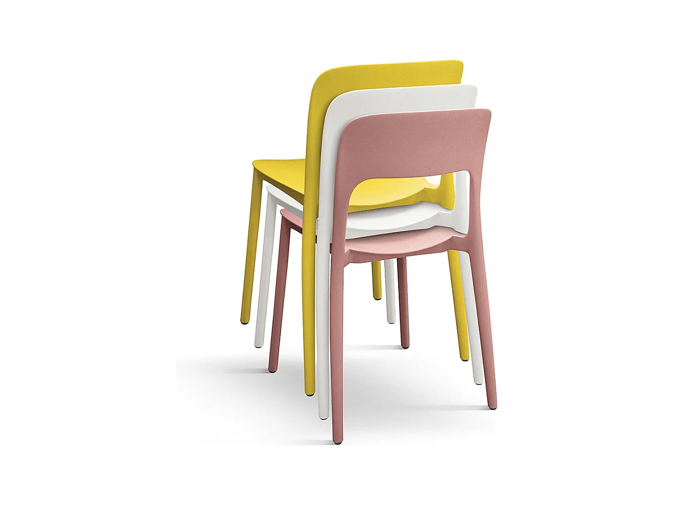 Sedia Luana set da 4 sedie tortora in polipropilene