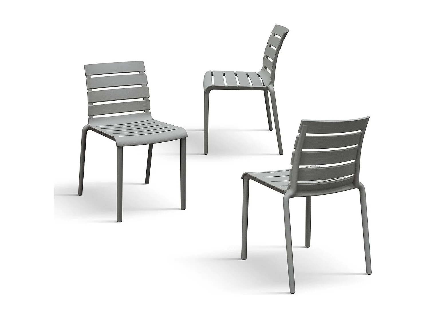 Sedia Brad Grigio set da 6 sedie in polipropilene