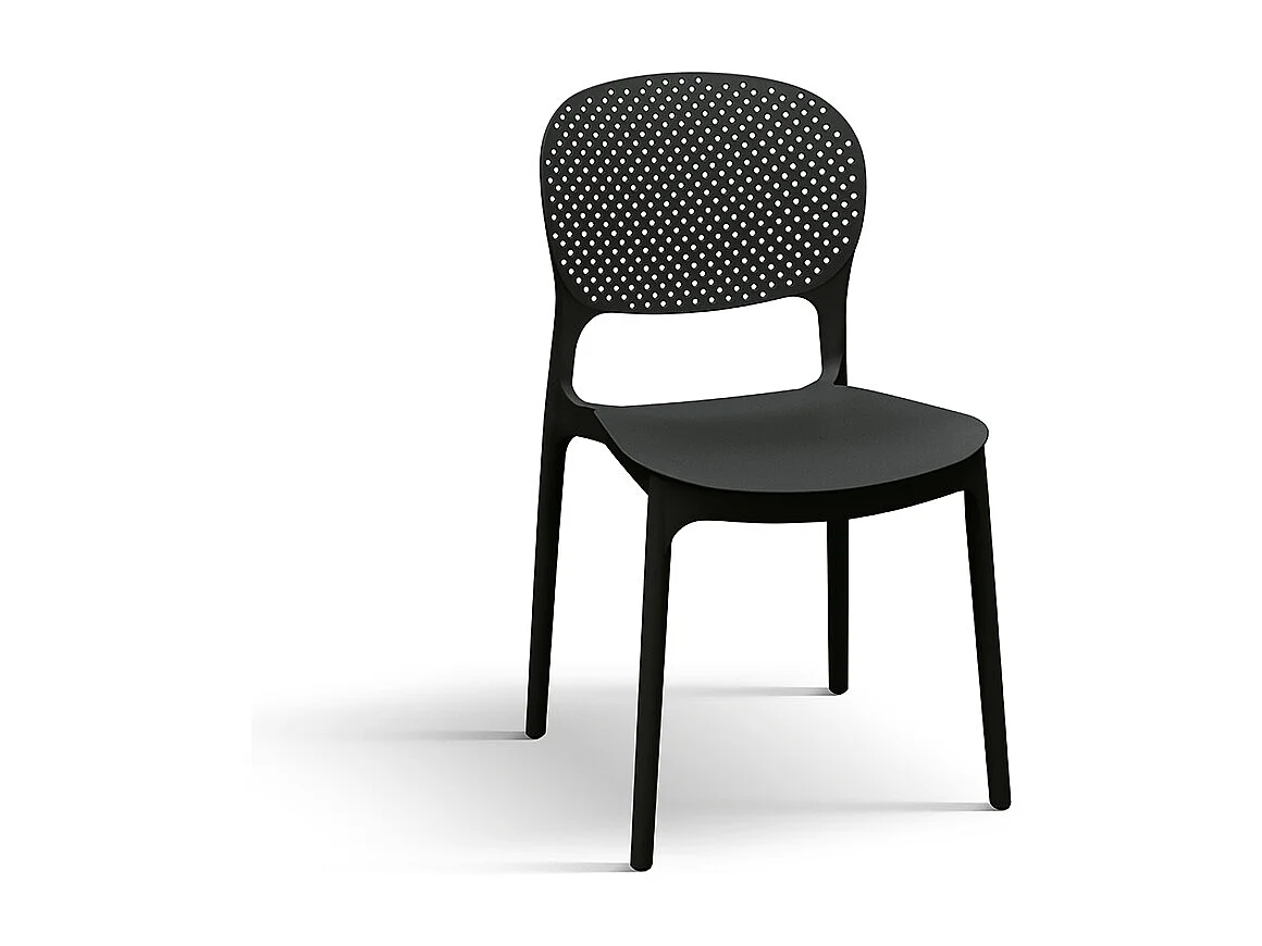 Sedia Anita Nero set da 4 sedie in polipropilene