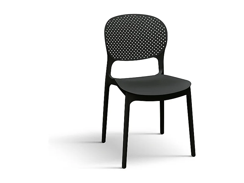 Sedia Anita Nero set da 4 sedie in polipropilene