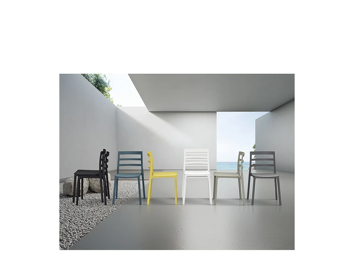 Sedia Luca set da 4 sedie grigio in polipropilene