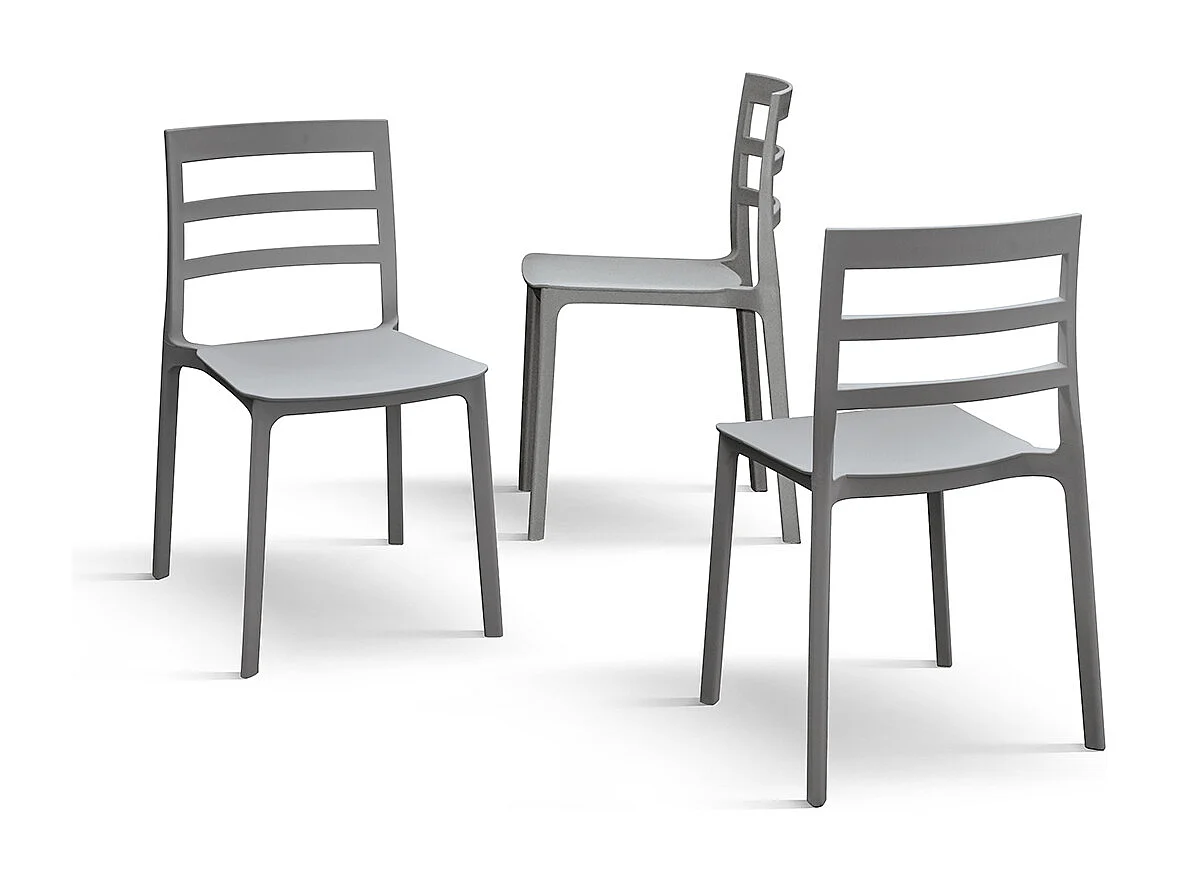 Sedia Luca set da 4 sedie grigio in polipropilene