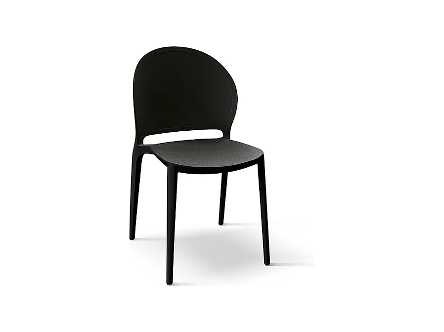 Sedia Stefania set da 4 sedie nero in polipropilene