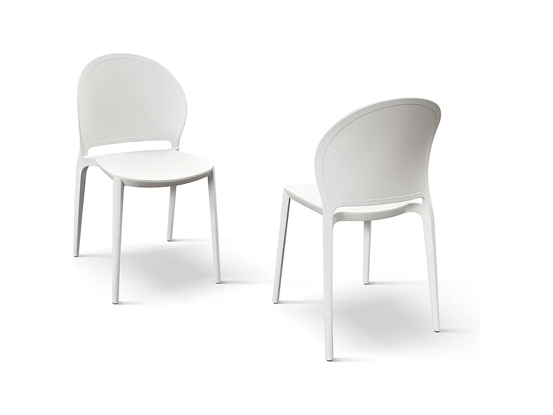 Sedia Stefania set da 4 sedie bianco in polipropilene