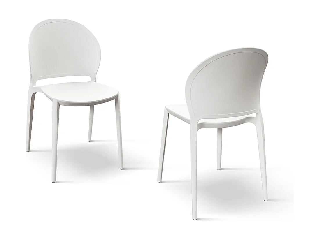 Sedia Stefania set da 4 sedie bianco in polipropilene