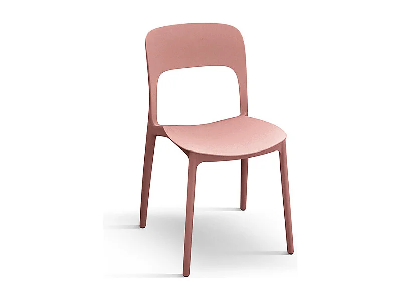 Sedia Luana set da 4 sedie rosa in polipropilene