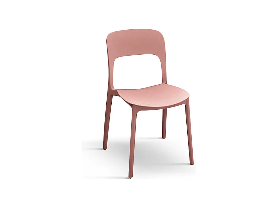 Sedia Luana set da 4 sedie rosa in polipropilene