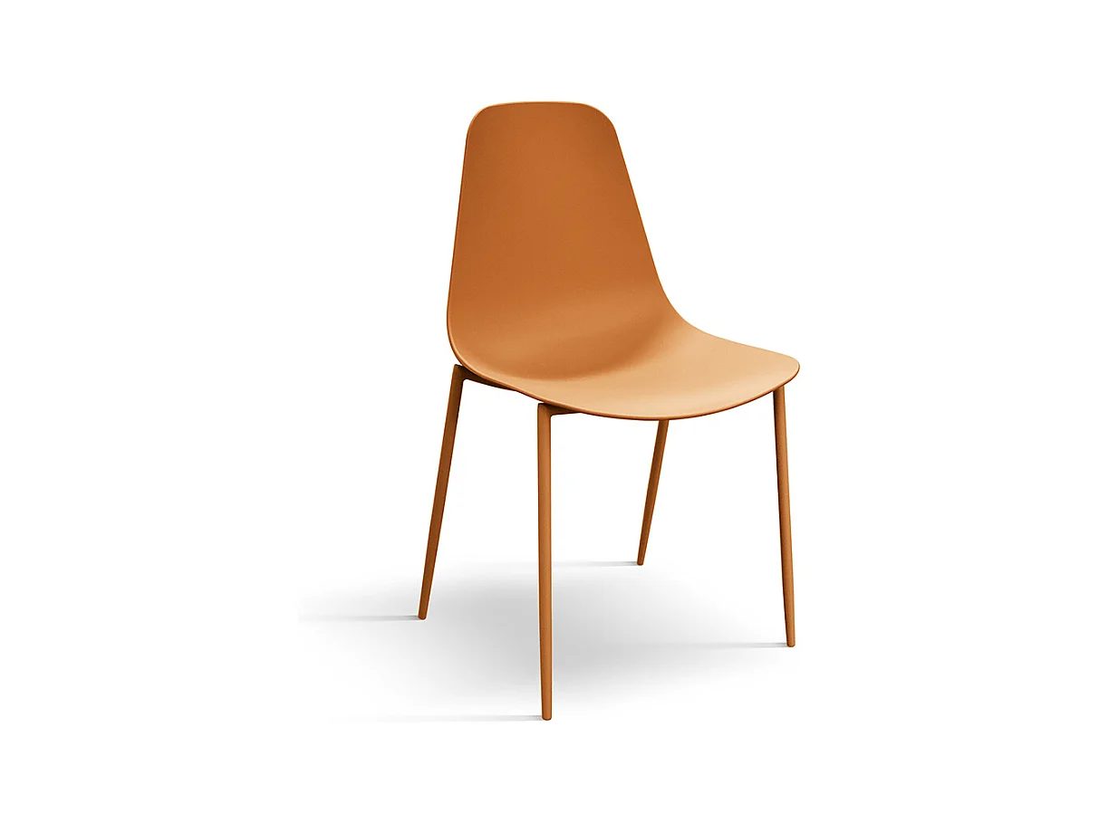 Sedia Alix arancio set da 4 sedie in polipropilene e gambe metallo