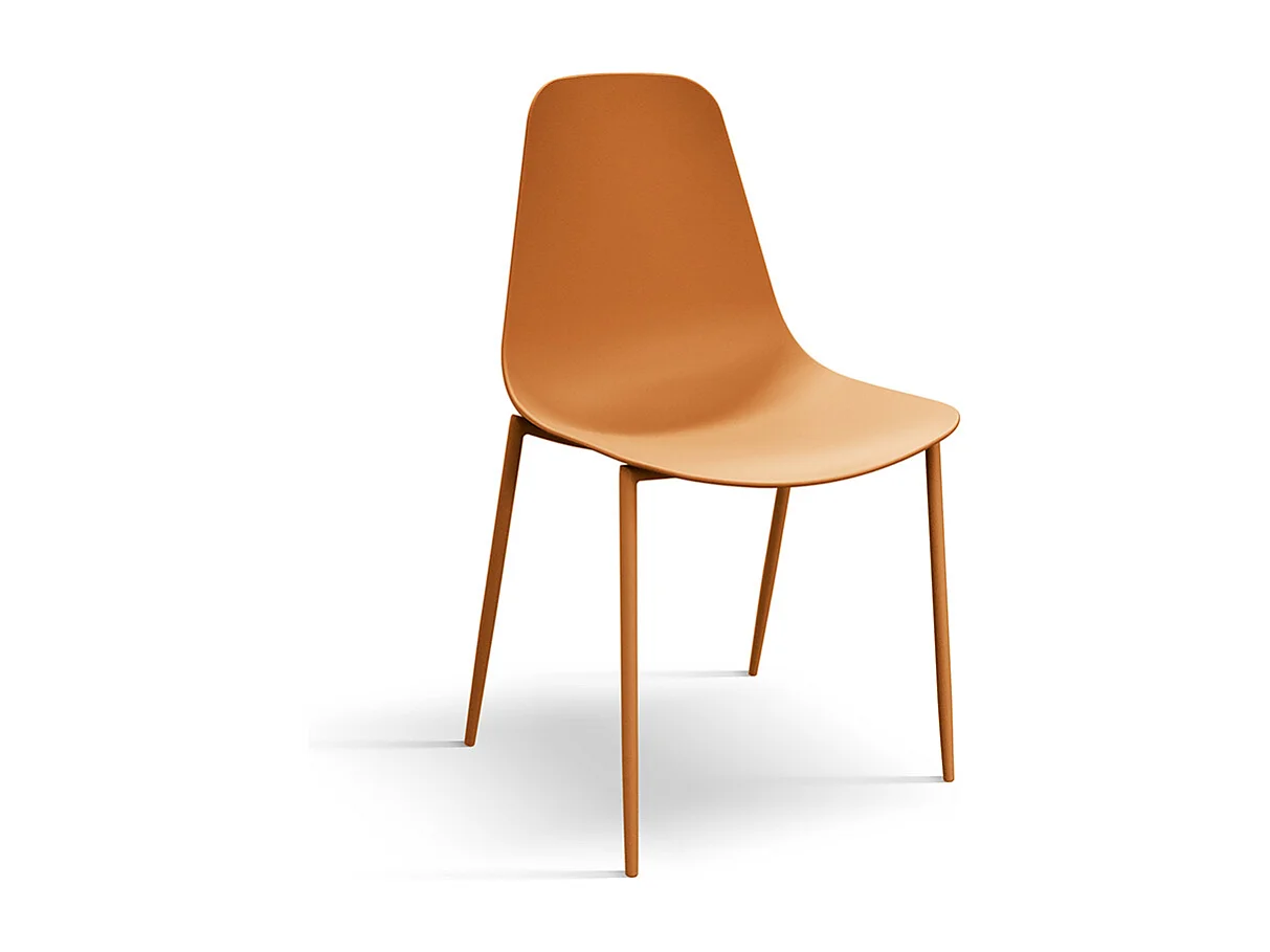 Sedia Alix arancio set da 4 sedie in polipropilene e gambe metallo