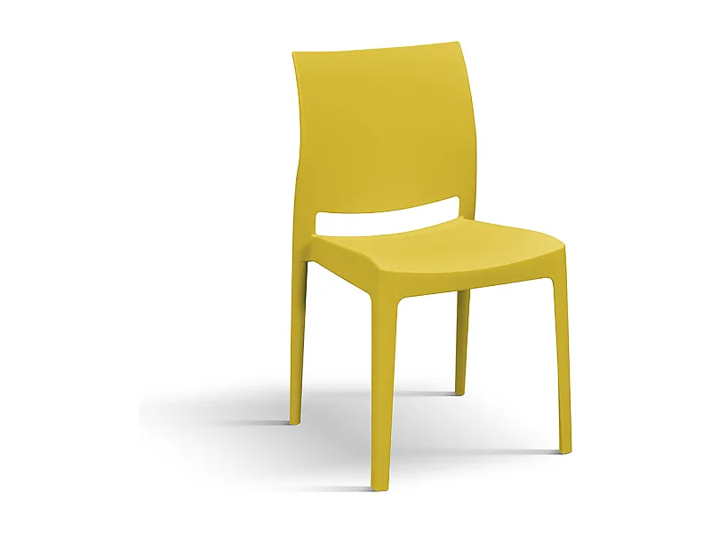 Sedia Alberto Giallo Senape set da 4 sedie in polipropilene