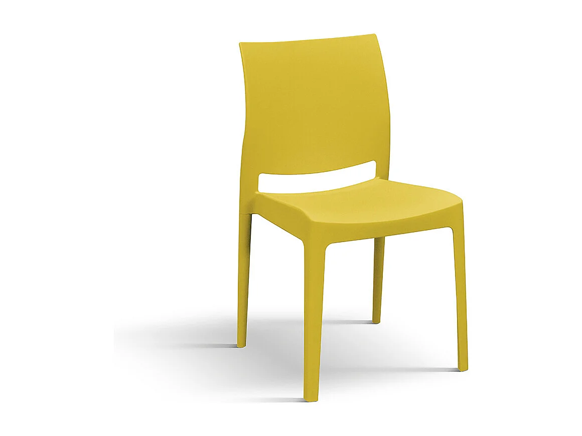 Sedia Alberto Giallo Senape set da 4 sedie in polipropilene