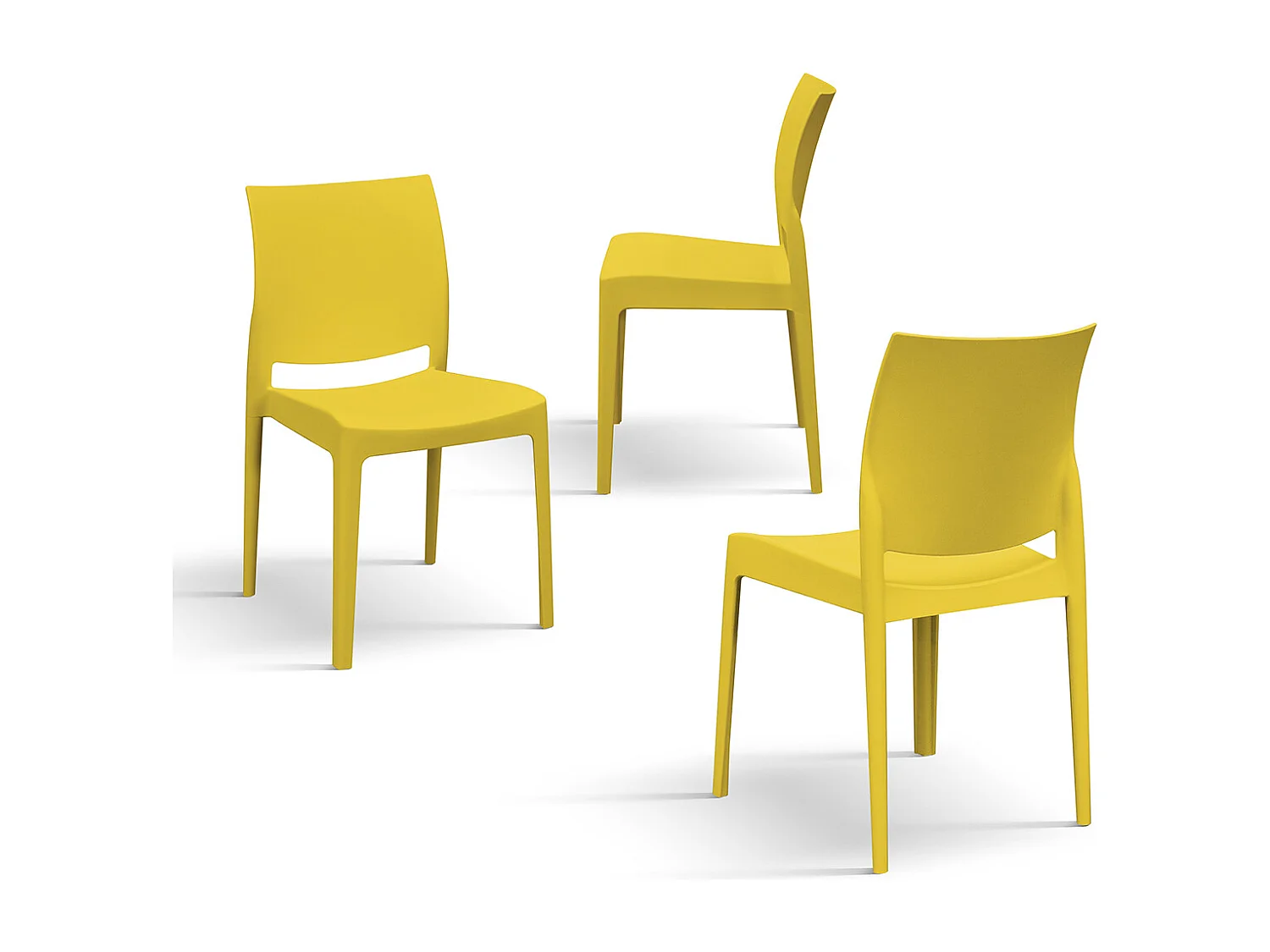 Sedia Alberto Giallo Senape set da 4 sedie in polipropilene