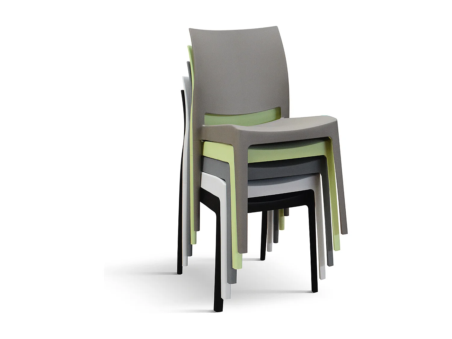 Sedia Alberto Giallo Senape set da 4 sedie in polipropilene