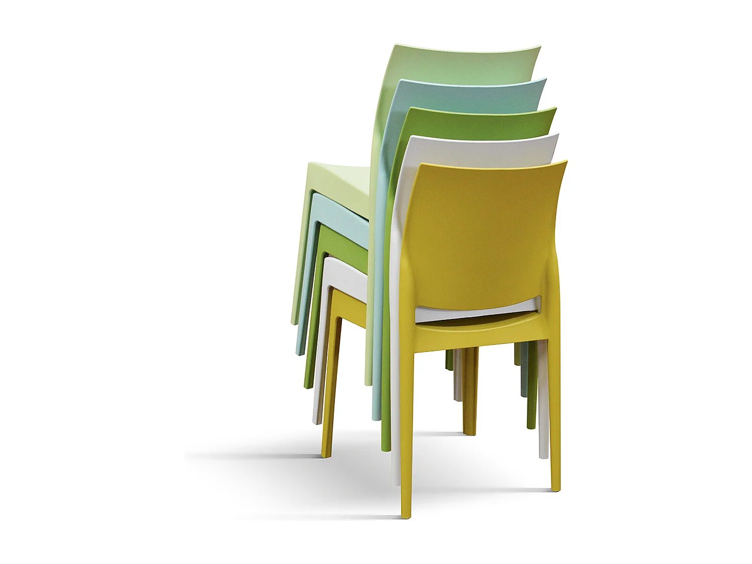 Sedia Alberto Giallo Senape set da 4 sedie in polipropilene