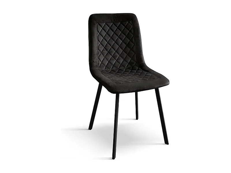 Sedia Arianna set da 4 sedie nero in velluto e gambe in metallo