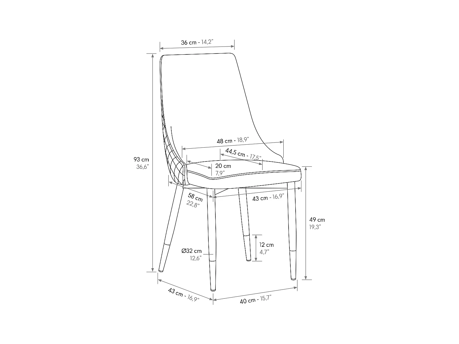 Sedia Cinzia set da 4 sedie beige