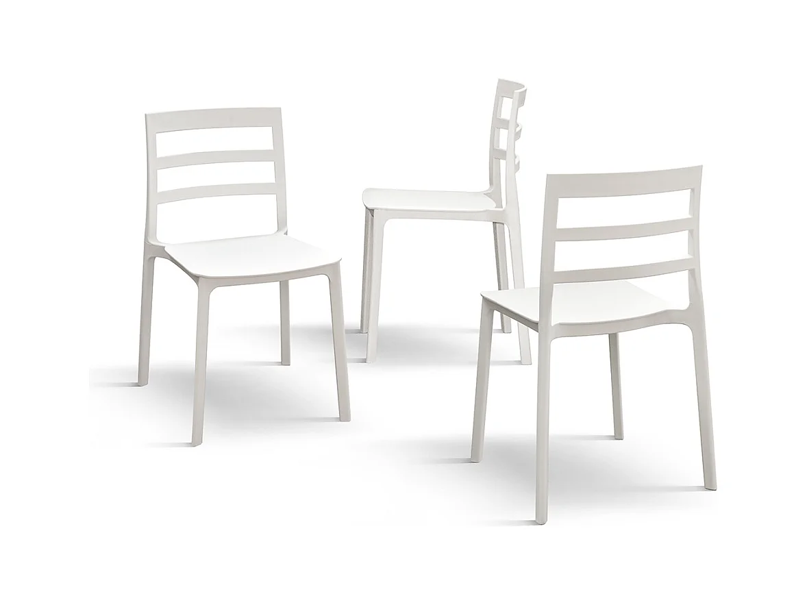 Sedia Luca set da 4 sedie bianco in polipropilene