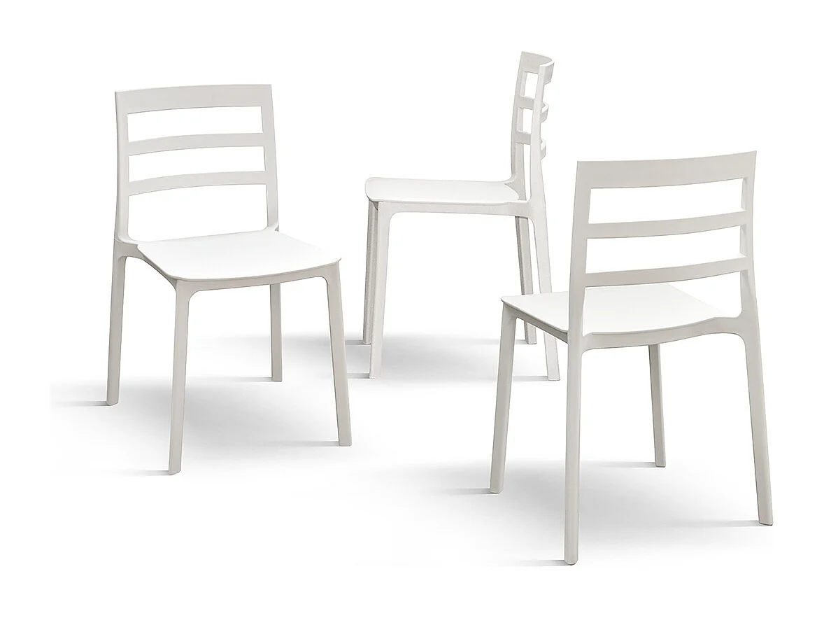 Sedia Luca set da 4 sedie bianco in polipropilene