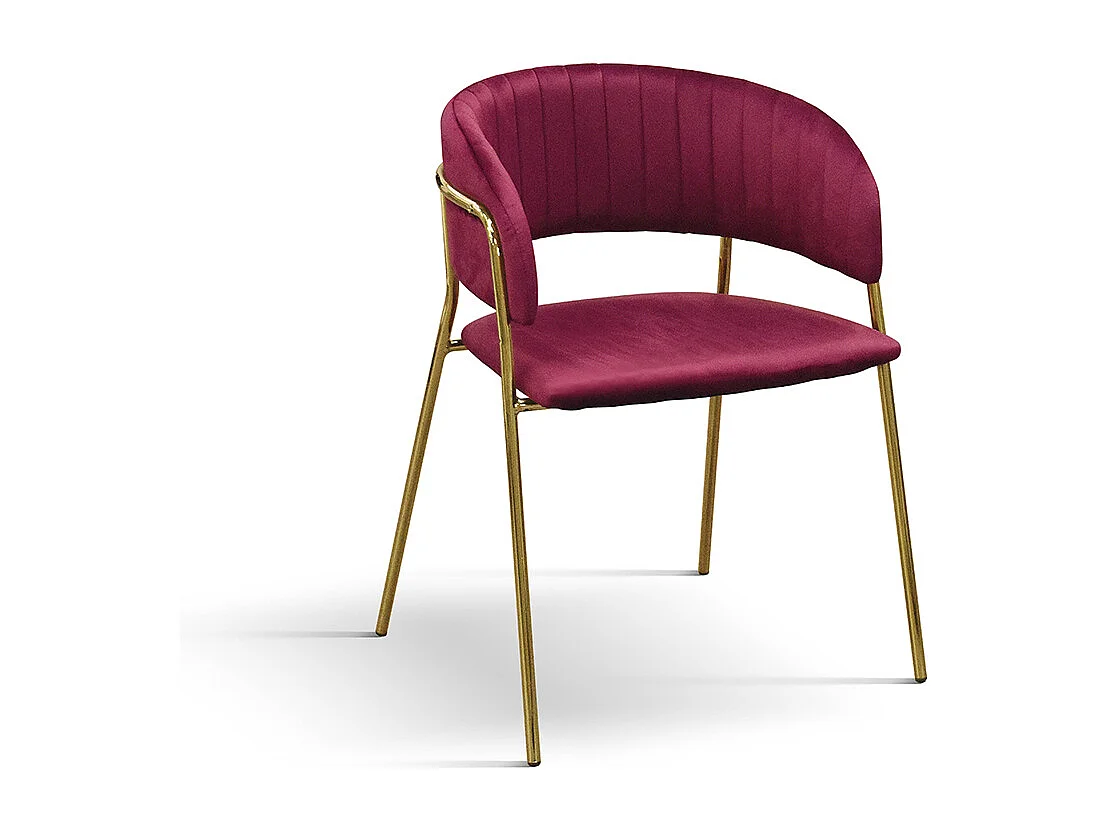 Sedia Penelope Bordeaux set da 2 sedie in velluto e gambe in metallo