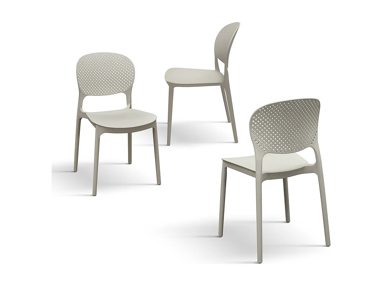 Sedia Anita Tortora set da 4 sedie in polipropilene